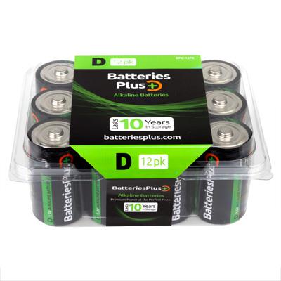 Batteries Plus D Alkaline Batteries: 12-Pack, Leak-Proof, 10-Year Shelf Life
