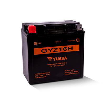 Yuasa GYZ16H 12V 16Ah High-Performance AGM Powersport Battery for ATV Motorcycle UTV