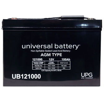 Universal UB121000 12V 100AH Deep Cycle Sealed AGM Battery Insert Term ...