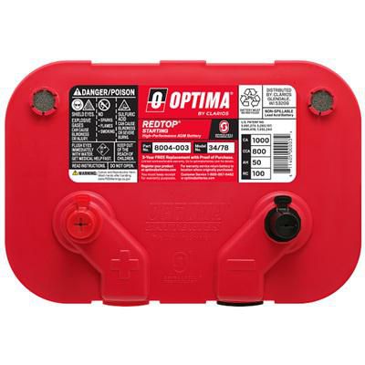 Optima Red Top 800CCA AGM Car Battery | Group 34/78 Dual Terminal