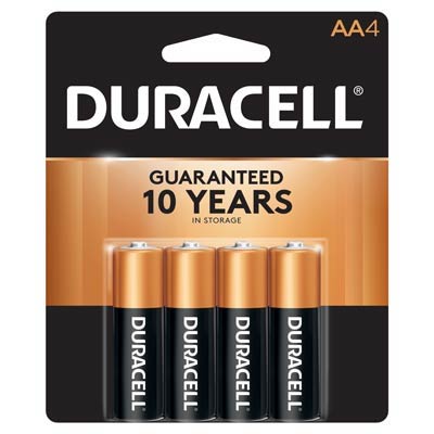 Duracell Coppertop AA LR6 Alkaline Batteries - Long-Lasting Power 4-Pack