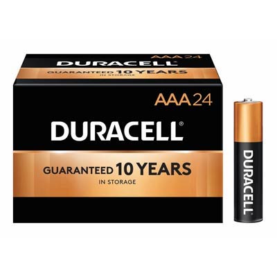 Duracell Coppertop 1.5V AAA LR03 Alkaline Batteries, Duralock Technology, 24-Pack