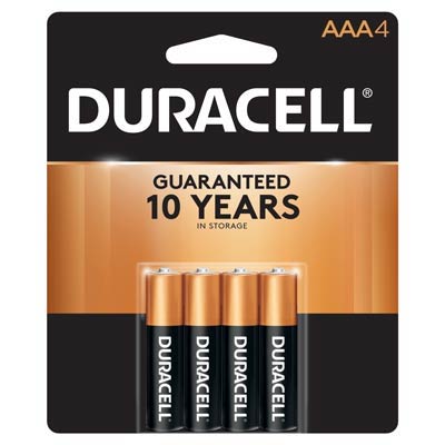 Duracell Coppertop 1.5V AAA LR03 Alkaline Batteries - Reliable 4-Pack Power