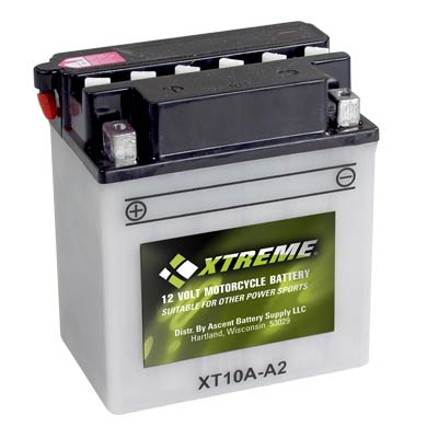 Xtreme High Performance 10A-A2 12V 160CCA Flooded Powersport Battery for Motorcycles ATVs