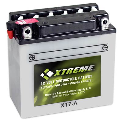 Xtreme High Performance 7-A 12V 124CCA Flooded Powersport Battery for ATV Motorcycle Snowmobile