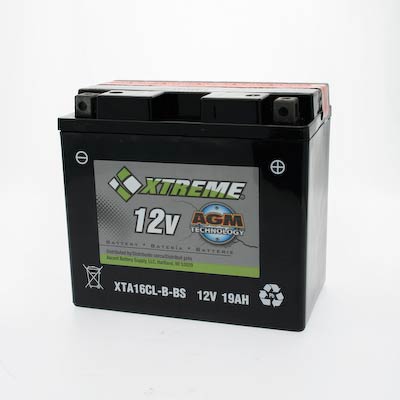 Xtreme 16CL-B-BS 12V 230CCA AGM Powersport Battery High-Performance Spill-Proof