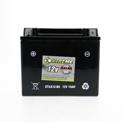 Xtreme 12-BS 12V 185CCA AGM Powersport Battery for Motorcycles & ATVs