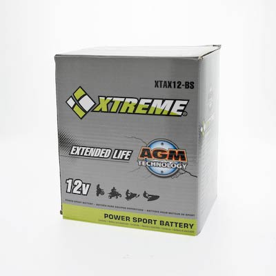 Xtreme 12-BS 12V 185CCA AGM Powersport Battery for Motorcycles & ATVs