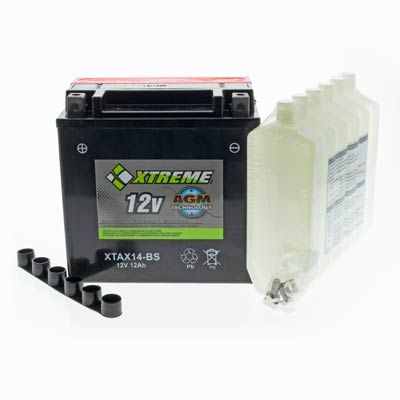 Xtreme 14-BS 12V 200CCA AGM Powersport Battery for Motorcycles ATVs