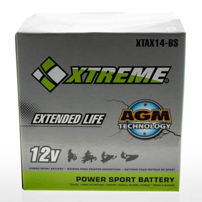 Xtreme 14-BS 12V 200CCA AGM Powersport Battery for Motorcycles ATVs