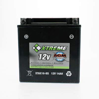 Xtreme 16-BS 12V 230CCA AGM Powersport Battery: High-Performance, Spill-Proof, Maintenance-Free