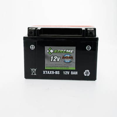 Xtreme 9-BS 12V 120CCA AGM Powersport Battery for Motorcycles ATVs Snowmobiles