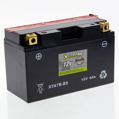 Xtreme 7B-BS 12V 85CCA AGM Powersport Battery for Motorcycles ATVs Snowmobiles