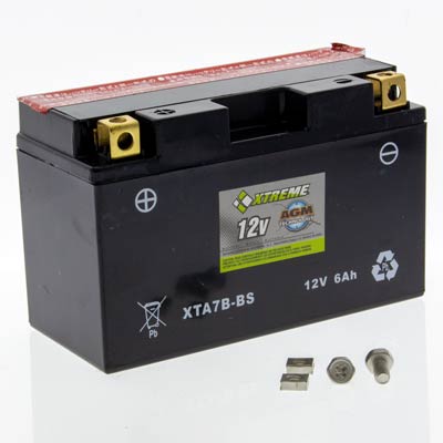Xtreme 7B-BS 12V 85CCA AGM Powersport Battery for Motorcycles ATVs Snowmobiles