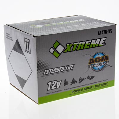 Xtreme 7B-BS 12V 85CCA AGM Powersport Battery for Motorcycles ATVs Snowmobiles