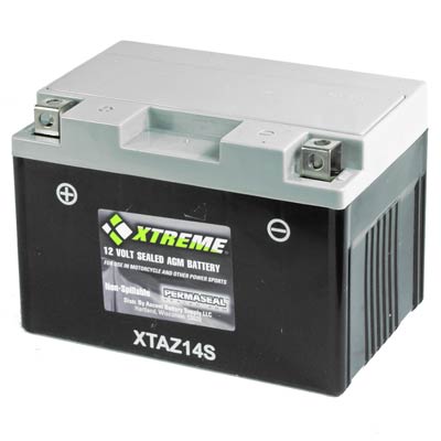 Xtreme Z14S High-Performance 12V 225CCA AGM Powersport Battery for Motorcycles ATVs