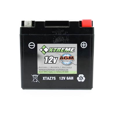 Xtreme Z7S 12V 130CCA AGM Powersport Battery for Motorcycles ATVs Snowmobiles