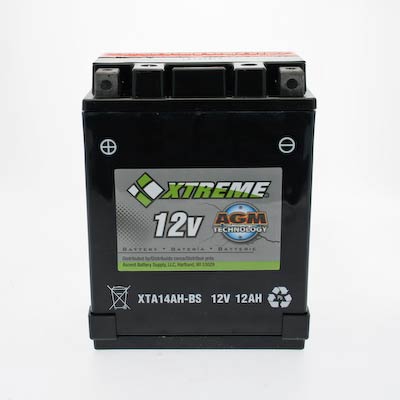 Xtreme 14AH-BS 12V 205CCA AGM Powersport Battery for Motorcycles ATVs Snowmobiles