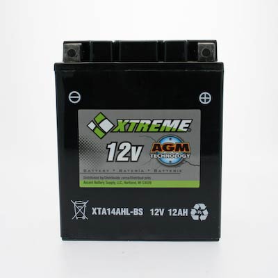 Xtreme 14AHL-BS 12V 205CCA High-Performance AGM Powersport Battery Spill-Proof