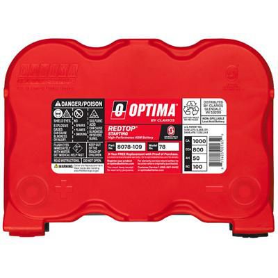 Optima Red Top 800CCA AGM Car Battery, Group 78, Unrivaled Power