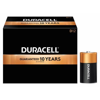 Duracell Coppertop 1.5V D LR20 Alkaline Batteries 12-Pack for Long-Lasting Power