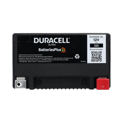 Duracell Ultra 16CL-B 12V 325CCA AGM Powersport Battery for Motorcycles ATVs